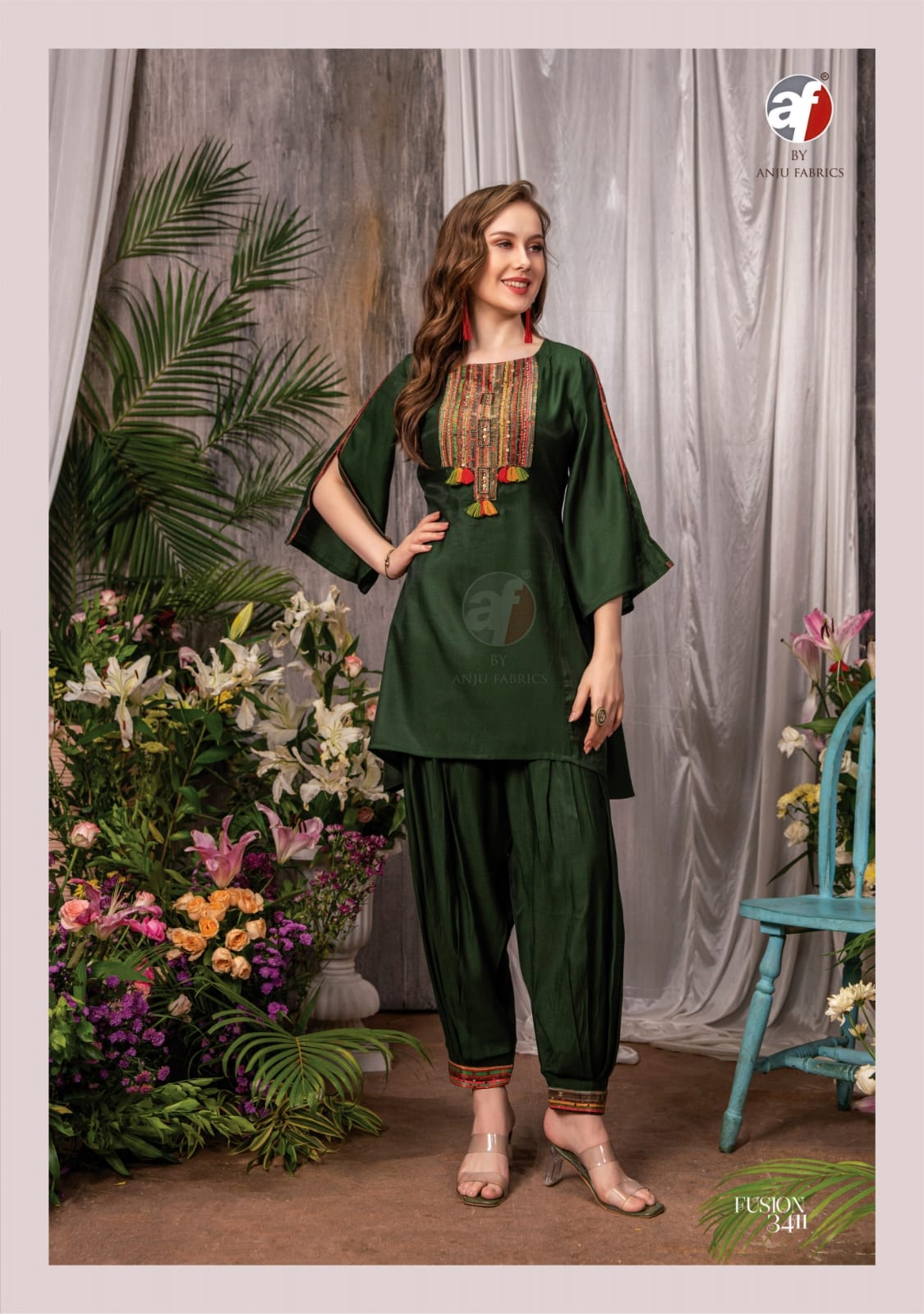 Fusion Vol 3 Afghani Style Kurti With Bottom Catalog